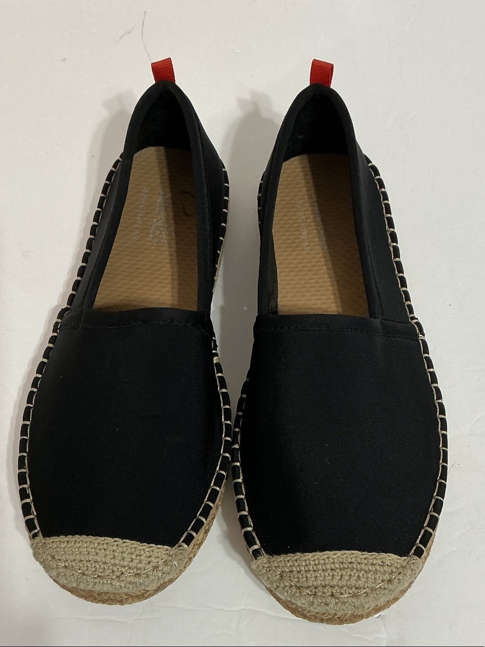 Sea Star Sz 8 Black Espadrille Flat Water Shoes with Jute Toe